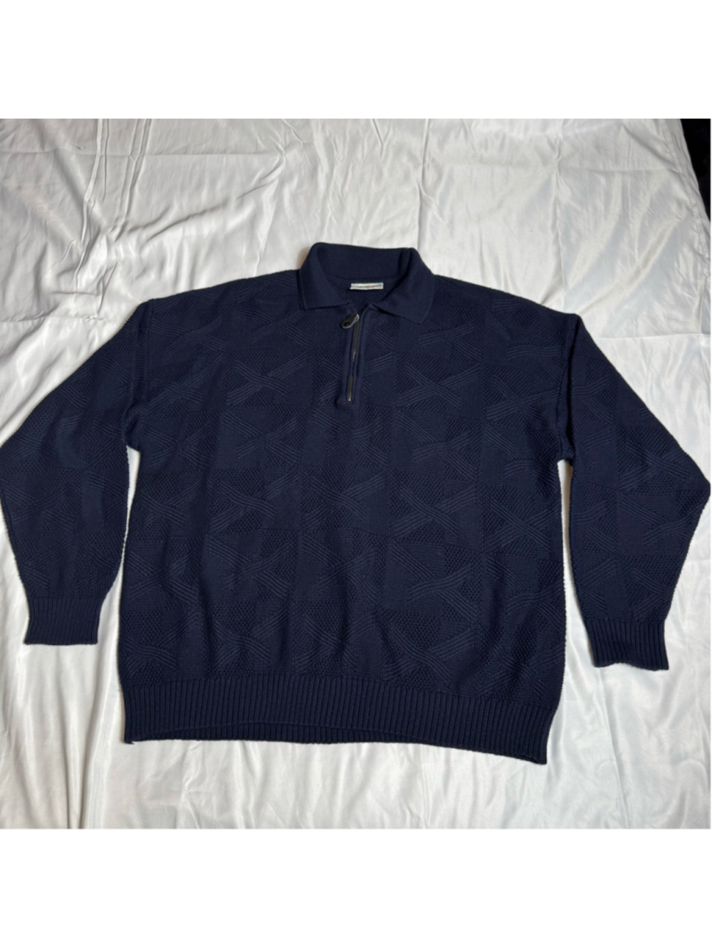 Men's Monello Navy Blue Zip Up Sweater Size XL